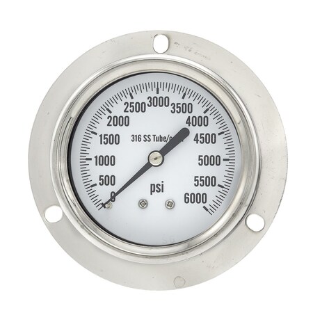 Pic Gauges 2 1/2 in Dial, 1/4 in NPT Male Lower Back Location, Stainless Steel Case Material PRO-314D-254S